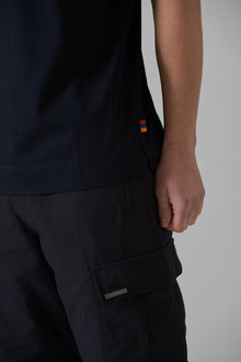 BLACK/ WHITE MERCERISED T-SHIRT