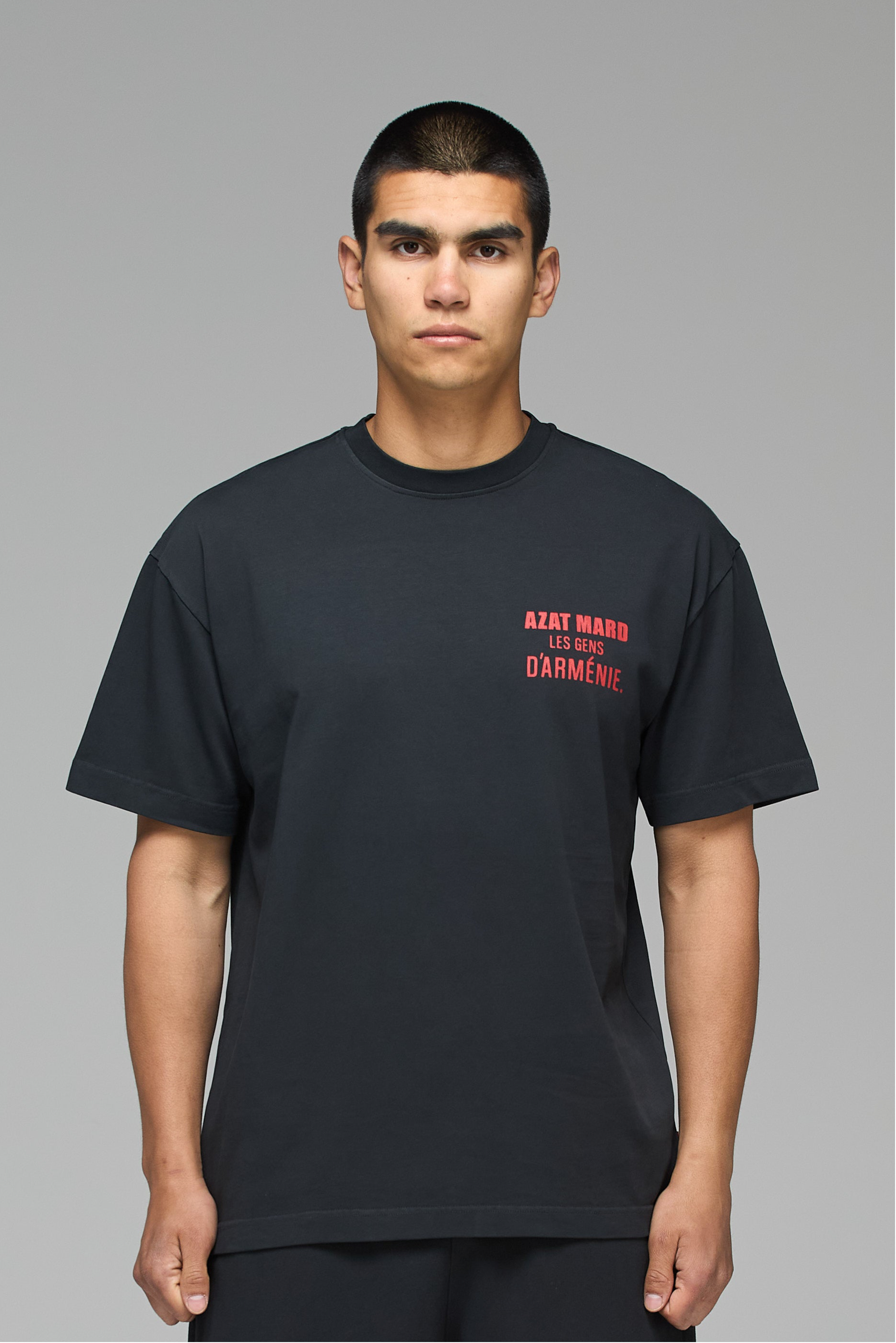 LES GENS WASHED BLACK/RED T-SHIRT