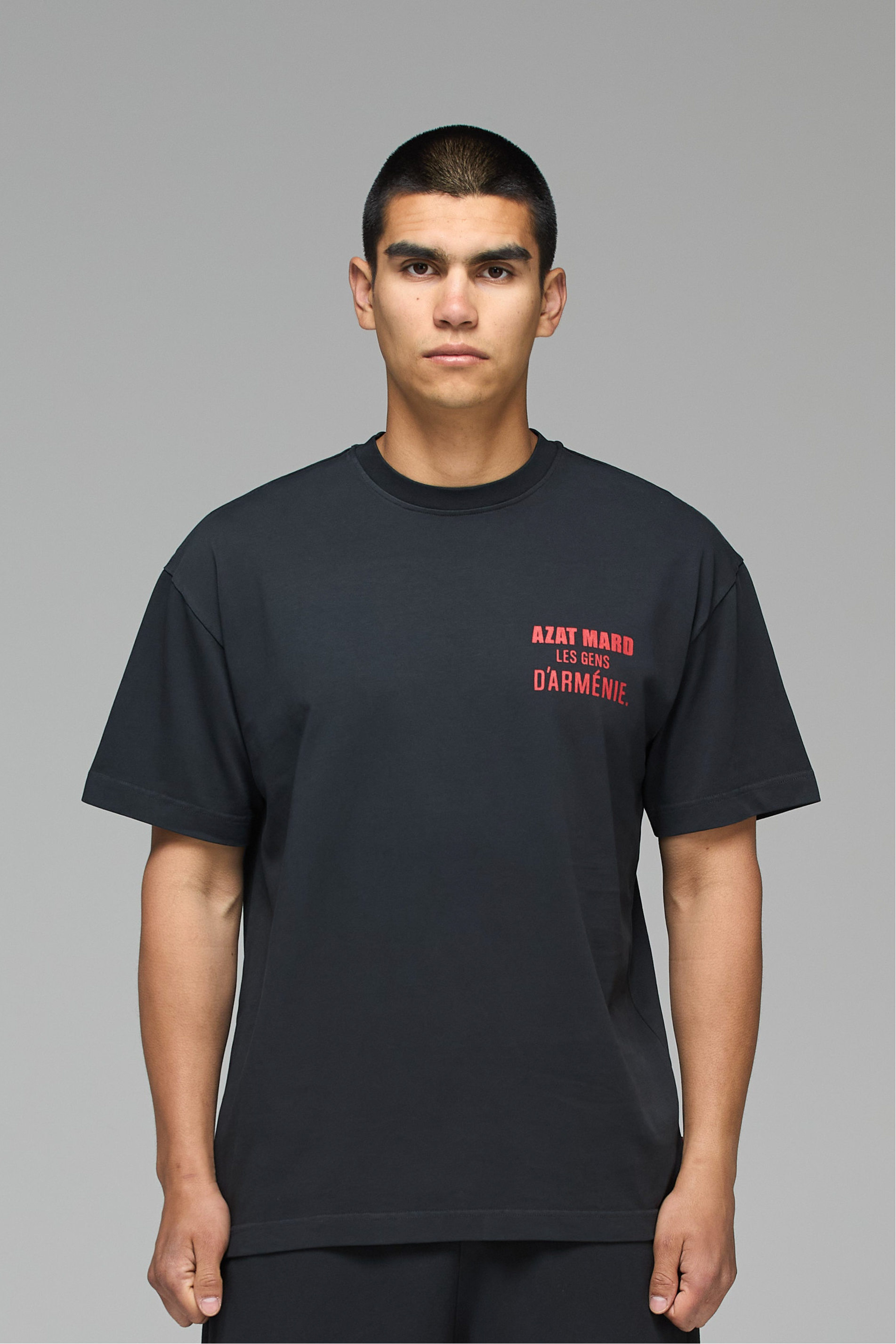 LES GENS WASHED BLACK/RED T-SHIRT