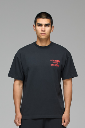 LES GENS WASHED BLACK/RED T-SHIRT