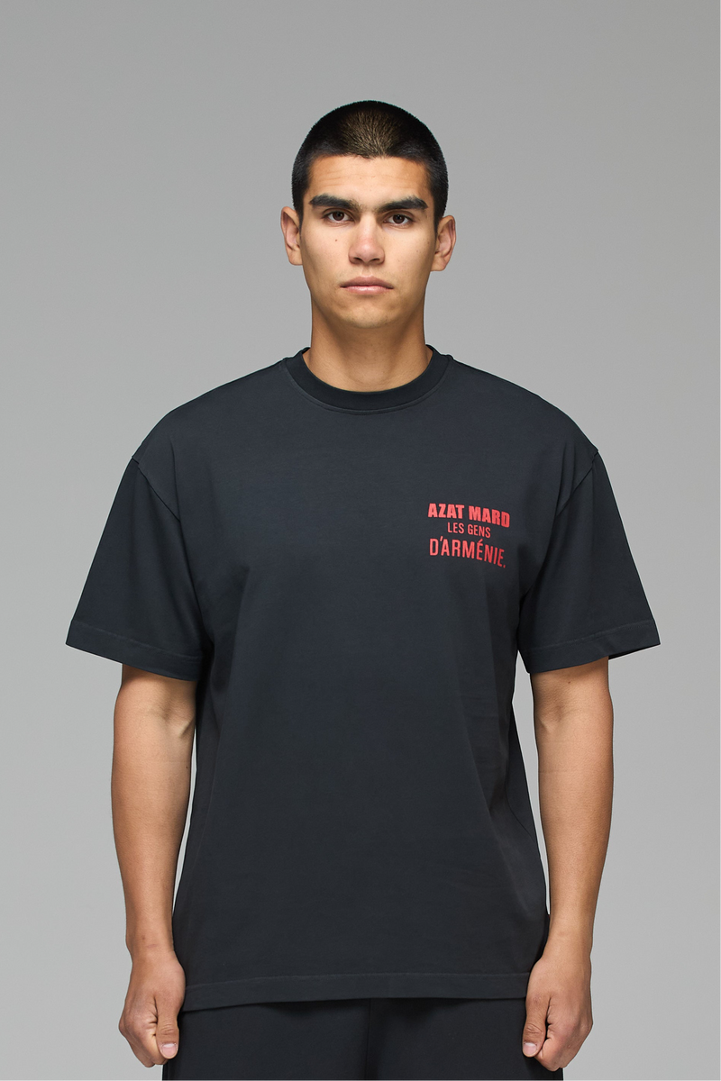 LES GENS WASHED BLACK/RED T-SHIRT