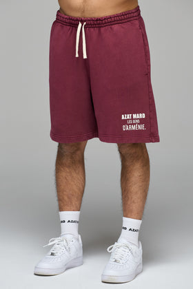 LES GENS MAROON SHORTS