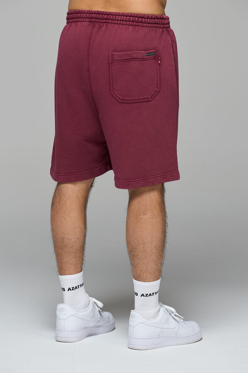 LES GENS MAROON SHORTS