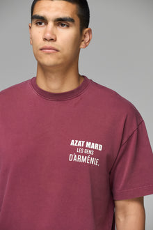 LES GENS WASHED MAROON T-SHIRT