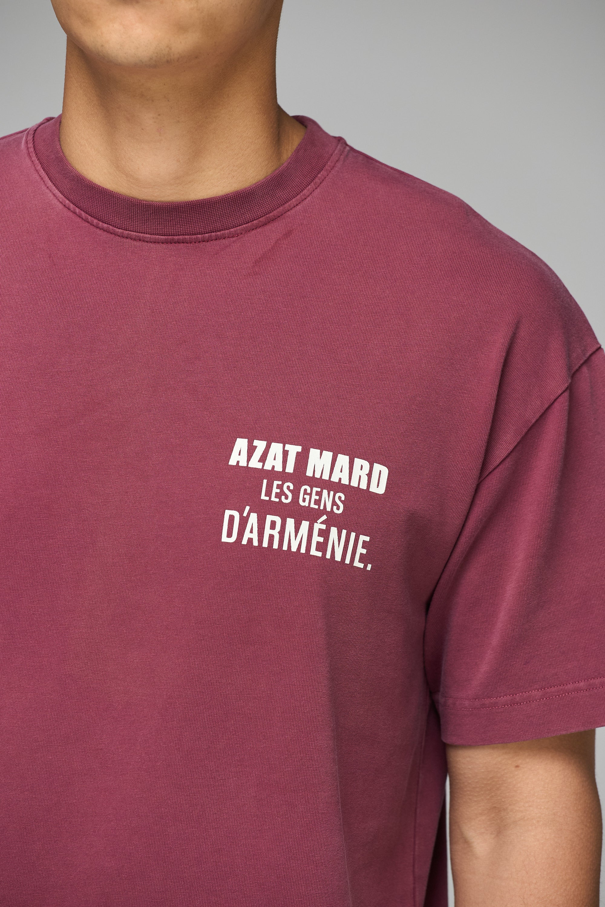 LES GENS WASHED MAROON T-SHIRT