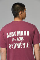LES GENS WASHED MAROON T-SHIRT