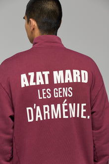 LES GENS MAROON QUARTER ZIP SWEATER