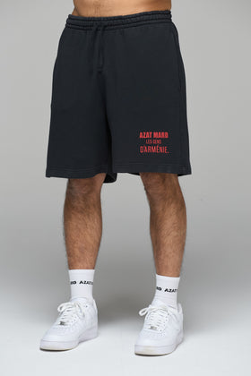 LES GENS WASHED BLACK/RED SHORTS