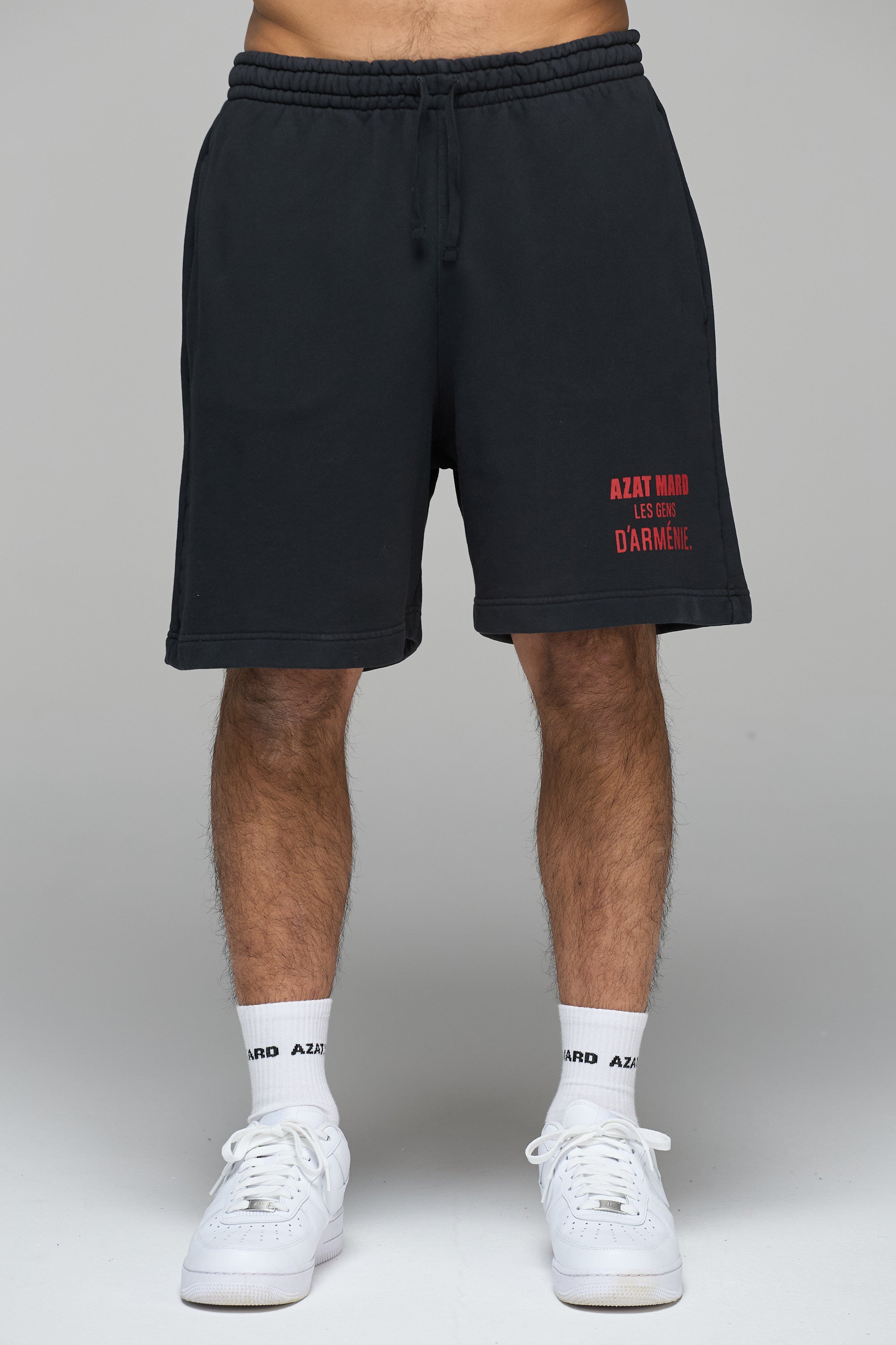 LES GENS WASHED BLACK/RED SHORTS