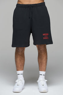 LES GENS WASHED BLACK/RED SHORTS