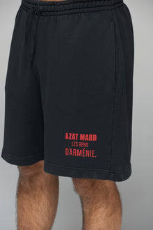LES GENS WASHED BLACK/RED SHORTS