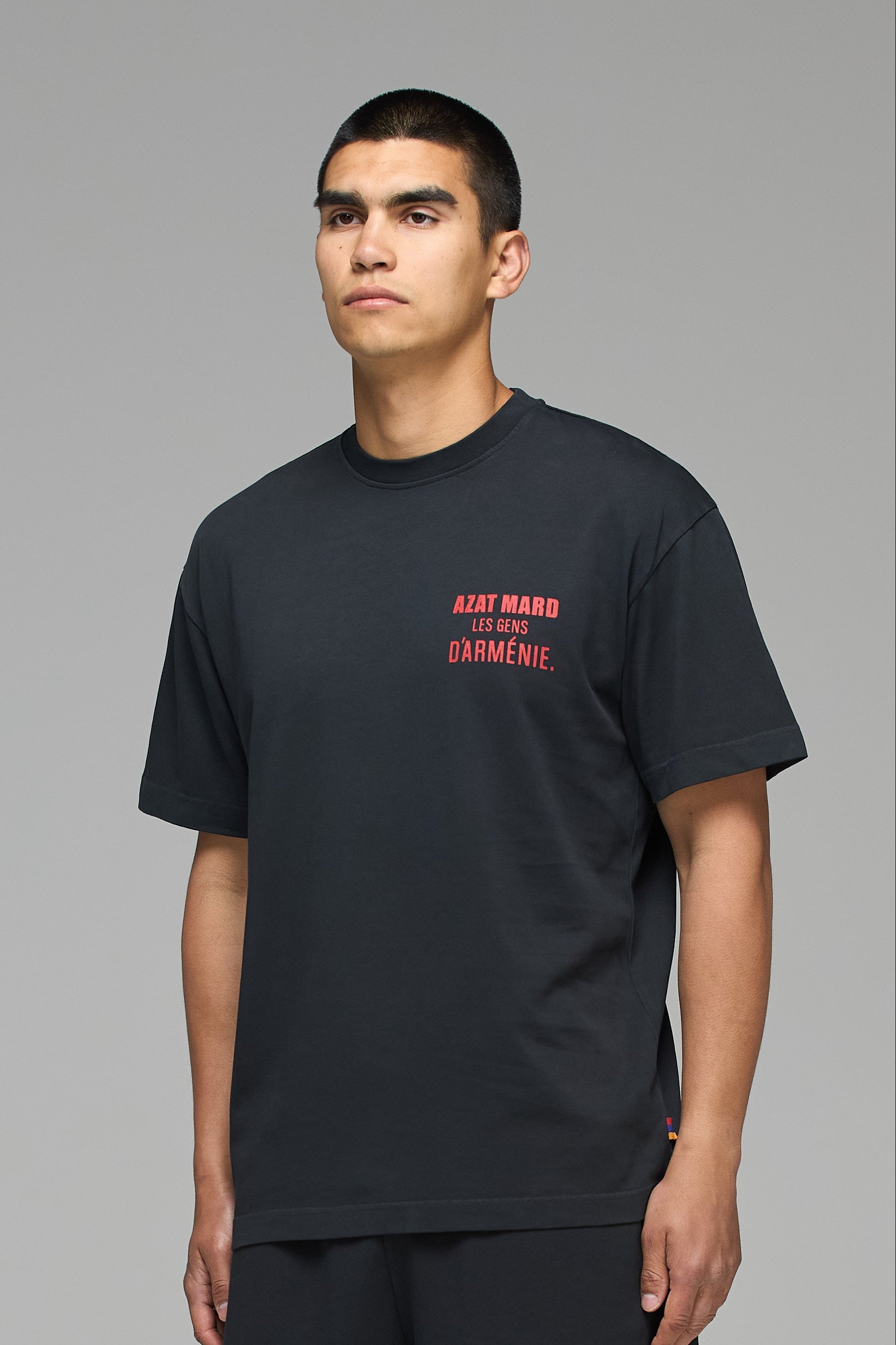 LES GENS WASHED BLACK/RED T-SHIRT