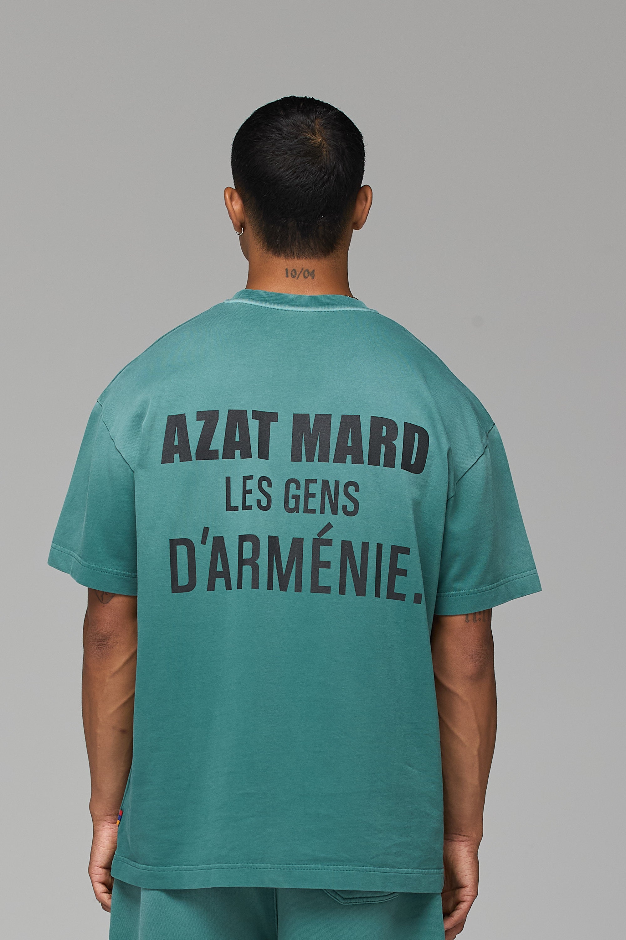 LES GENS WASHED GREEN T-SHIRT