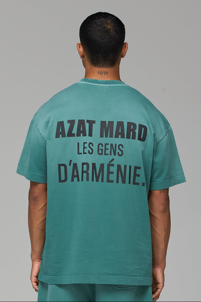 LES GENS WASHED GREEN T-SHIRT