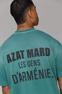 LES GENS WASHED GREEN T-SHIRT