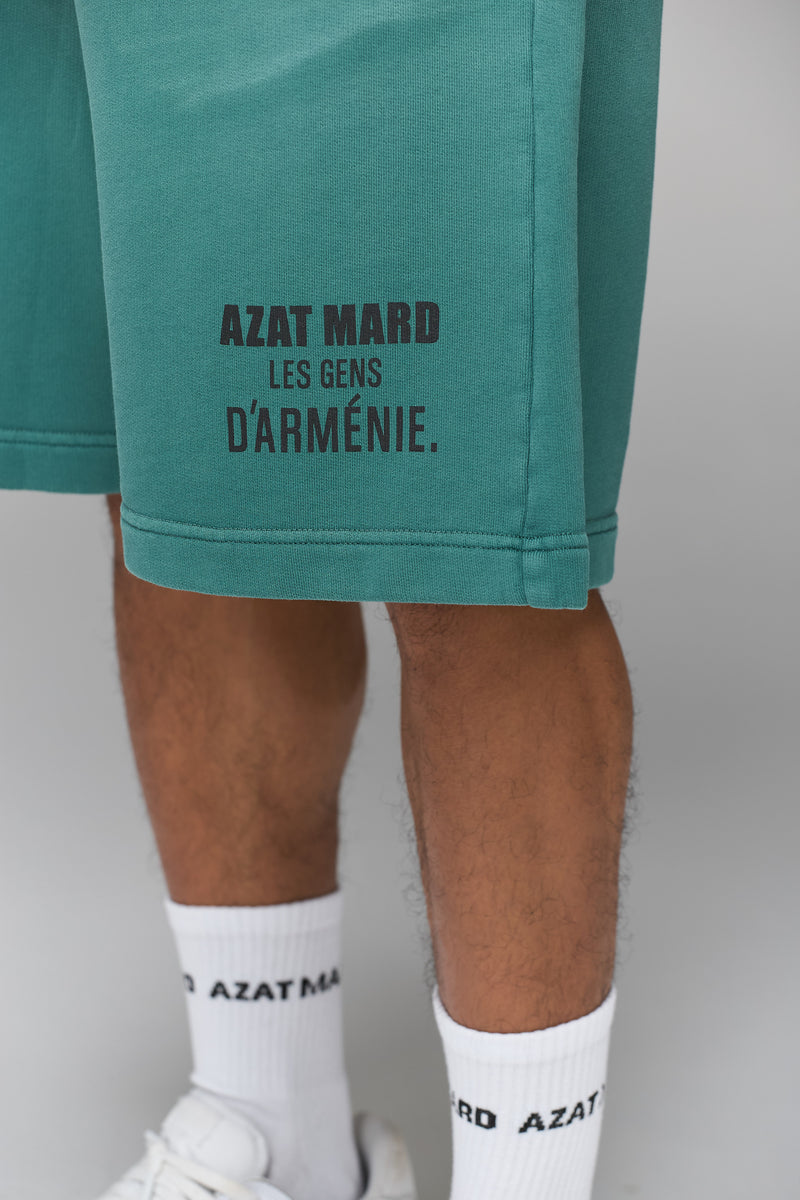 LES GENS WASHED GREEN SHORTS
