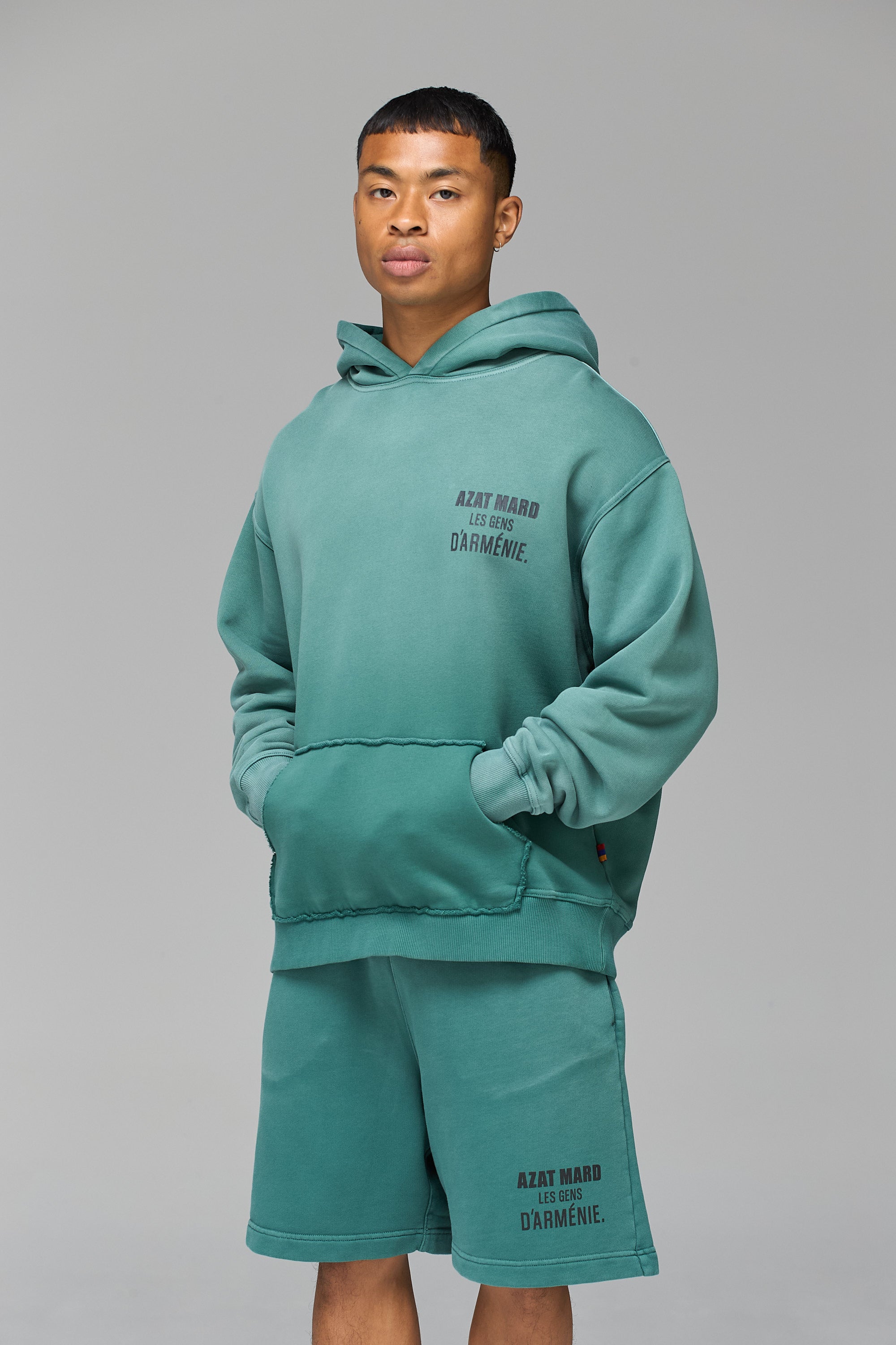 LES GENS WASHED GREEN HOODIE