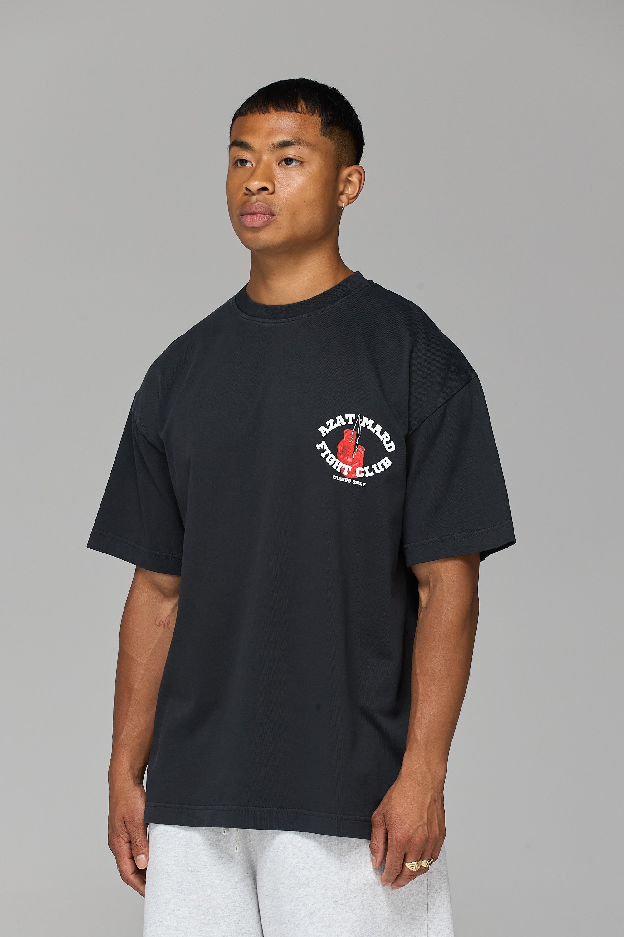 FIGHT CLUB WASHED BLACK T-SHIRT | AZAT MARD