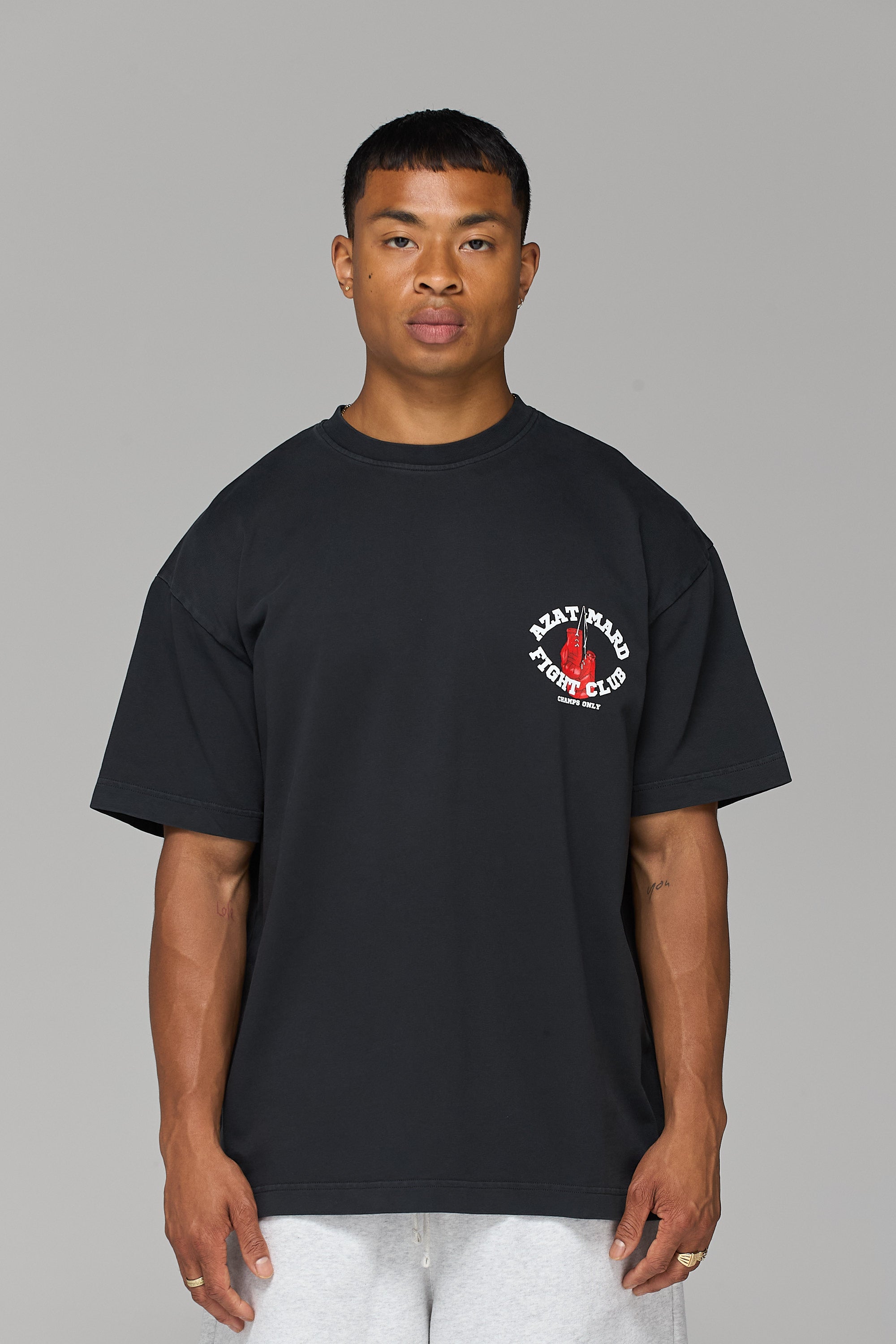 FIGHT CLUB WASHED BLACK T-SHIRT | AZAT MARD