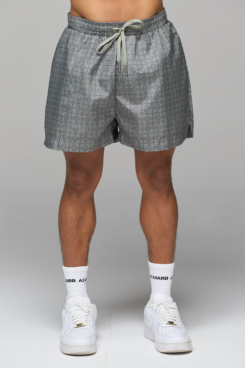 KHAKI ARMENIAN PATTERN SWIM SHORTS