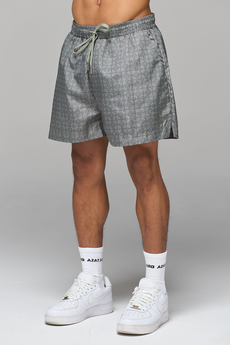 KHAKI ARMENIAN PATTERN SWIM SHORTS