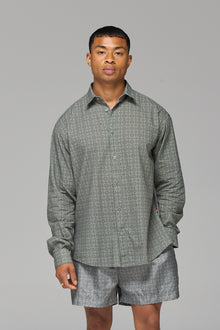 KHAKI ARMENIAN PATTERN SWIM SHORTS