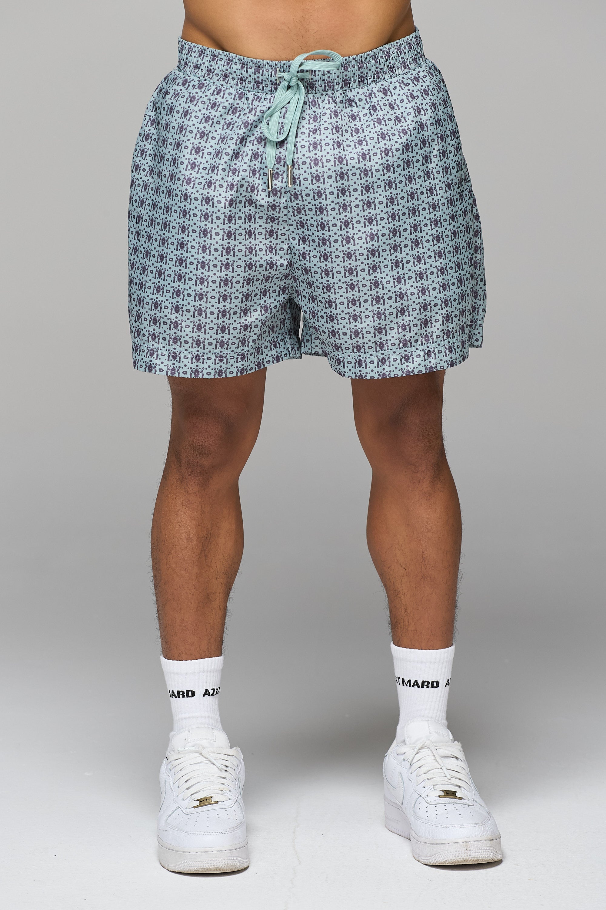 GREY ARMENIAN PATTERN SWIM SHORT