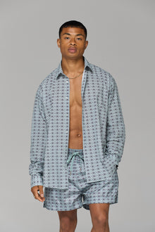 GREY ARMENIAN PATTERN SWIM SHORT