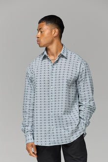 GREY ARMENIAN PATTERN RELAXED SHIRT