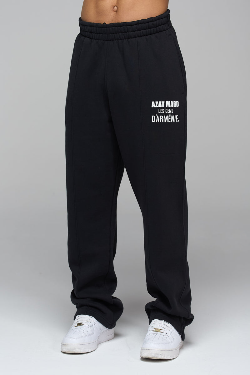 LES GENS BLACK RELAXED STRAIGHT LEG JOGGERS
