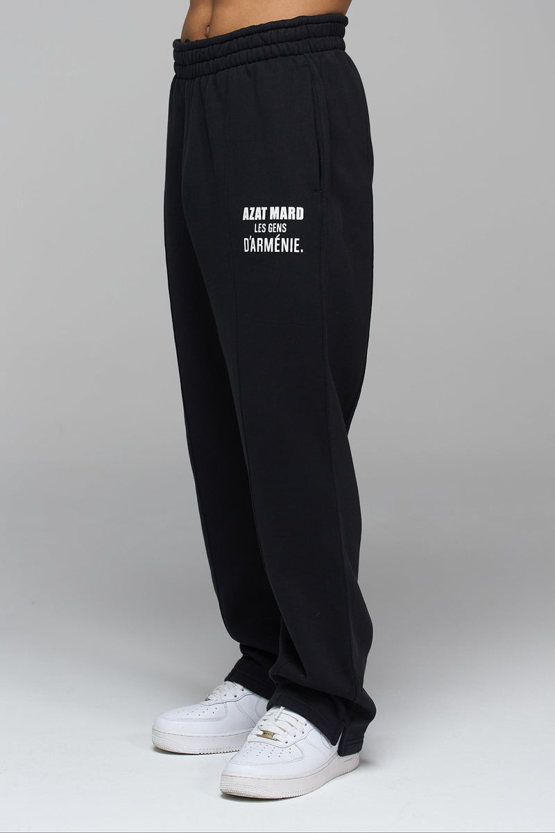 LES GENS BLACK RELAXED STRAIGHT LEG JOGGERS