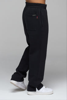 LES GENS BLACK RELAXED STRAIGHT LEG JOGGERS