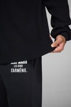 LES GENS BLACK RELAXED WAFFLE LONG SLEEVE T-SHIRT