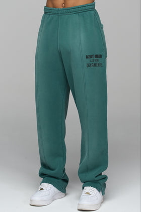 LES GENS WASHED GREEN RELAXED STRAIGHT LEG JOGGERS