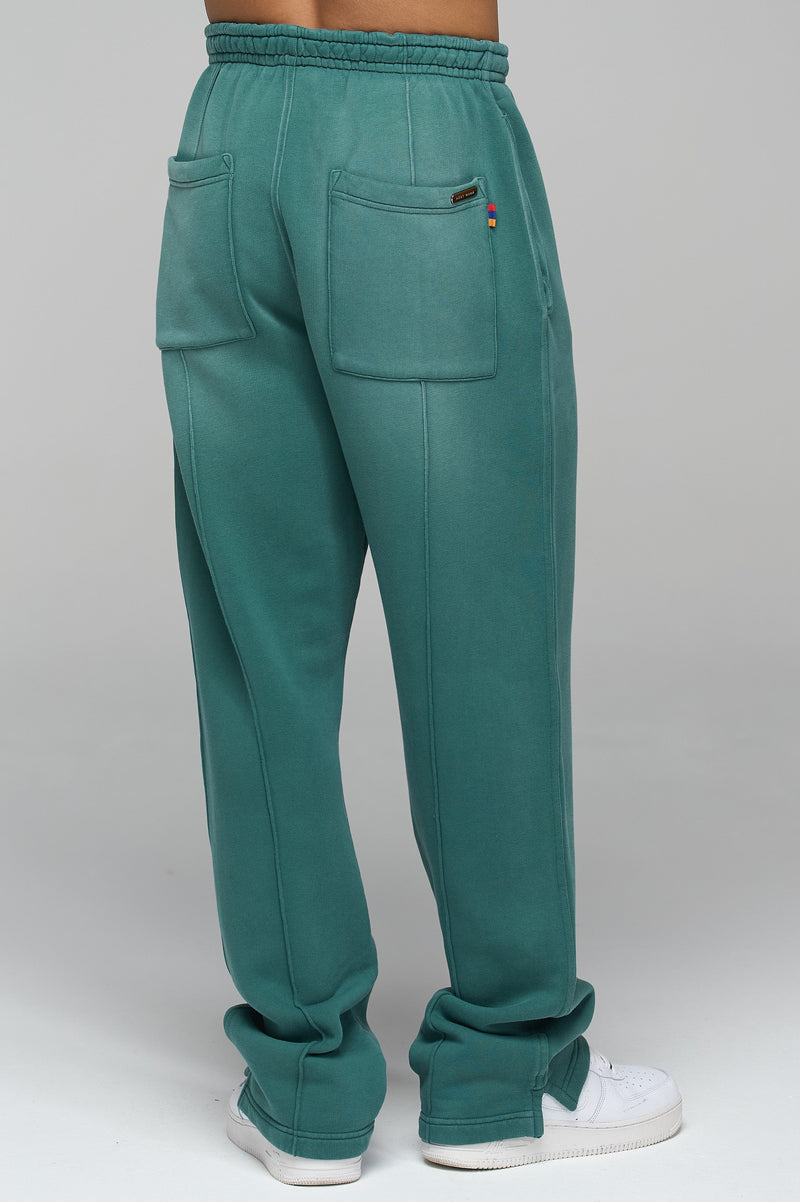 LES GENS WASHED GREEN RELAXED STRAIGHT LEG JOGGERS