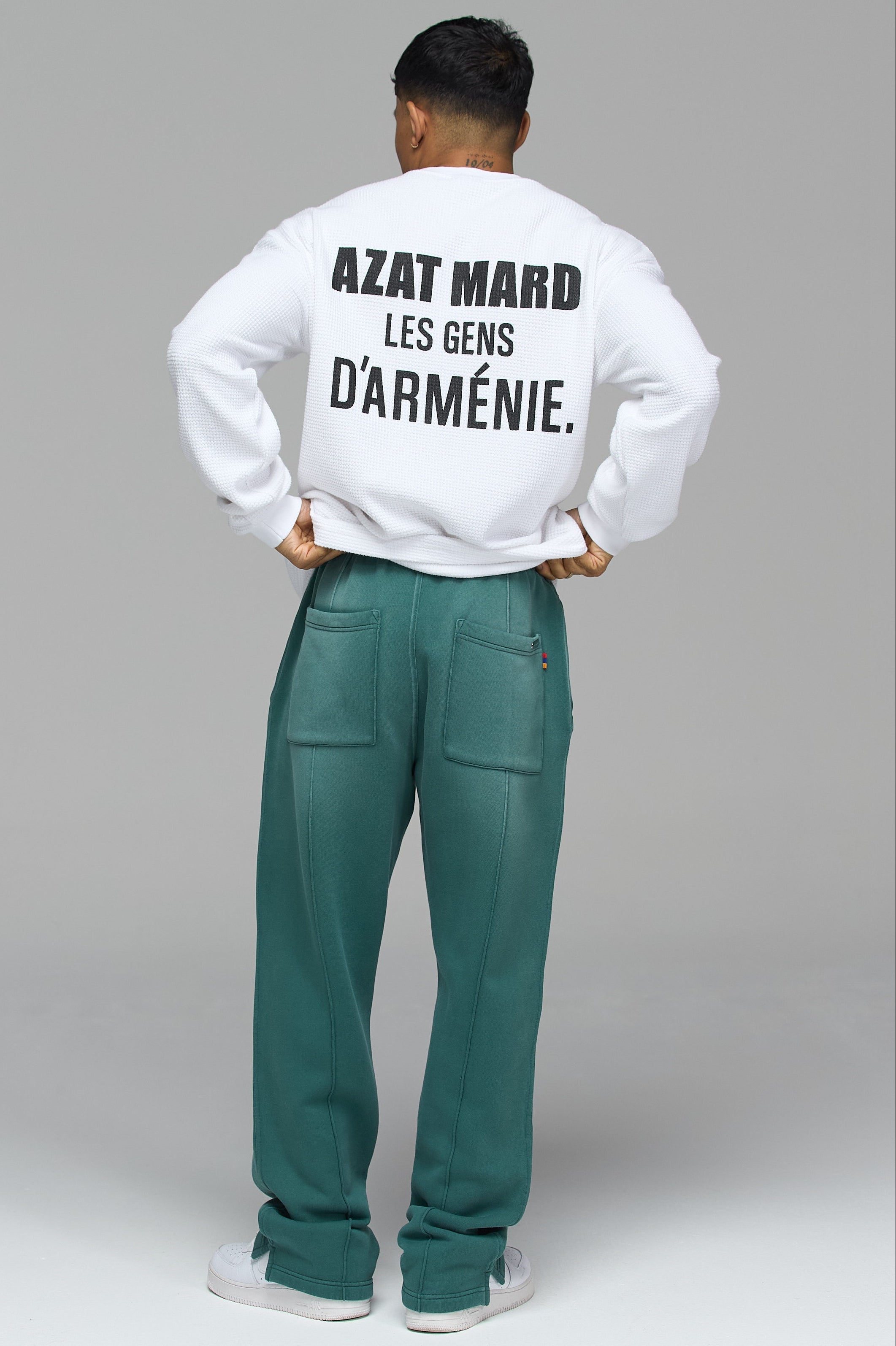 LES GENS WASHED GREEN RELAXED STRAIGHT LEG JOGGERS