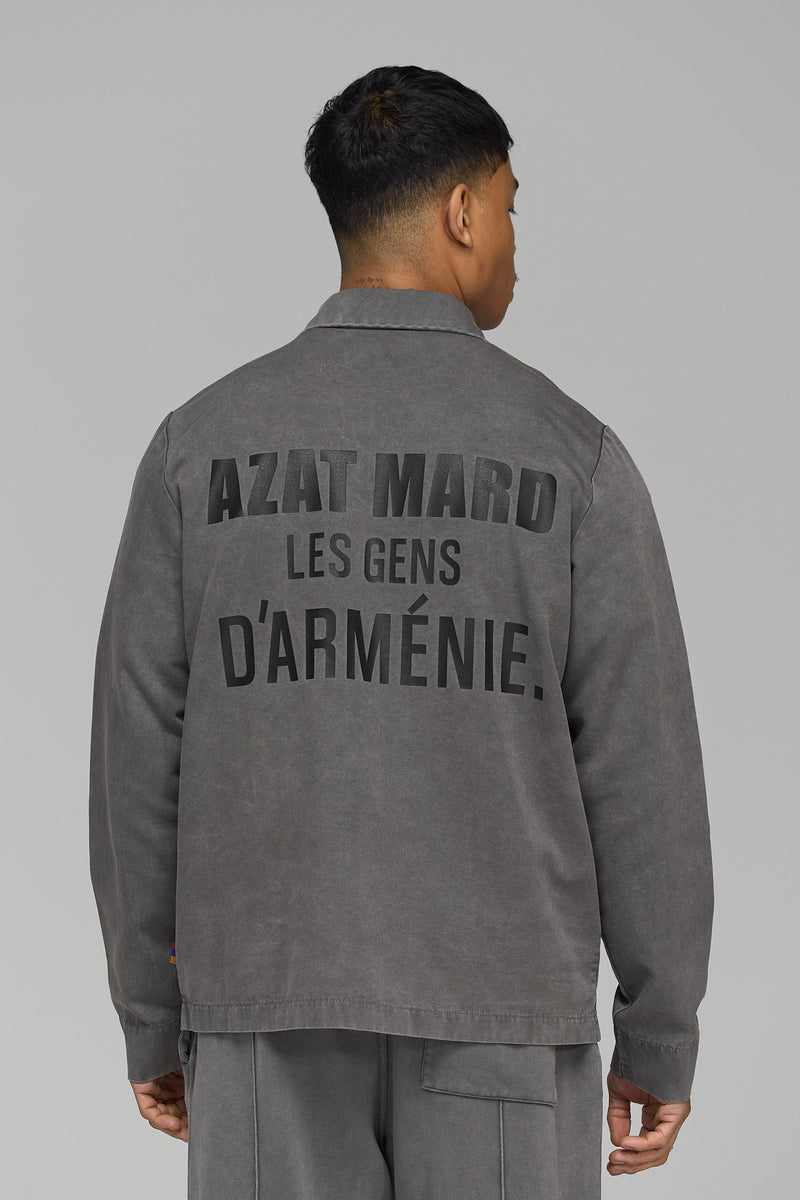 LES GENS WASHED CHARCOAL TWILL JACKET