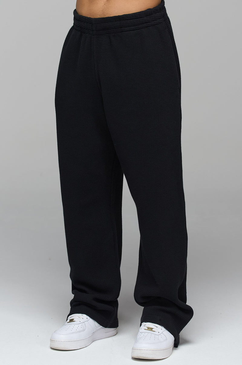 LES GENS SIGNATURE STRAIGHT LEG WAFFLE JOGGERS