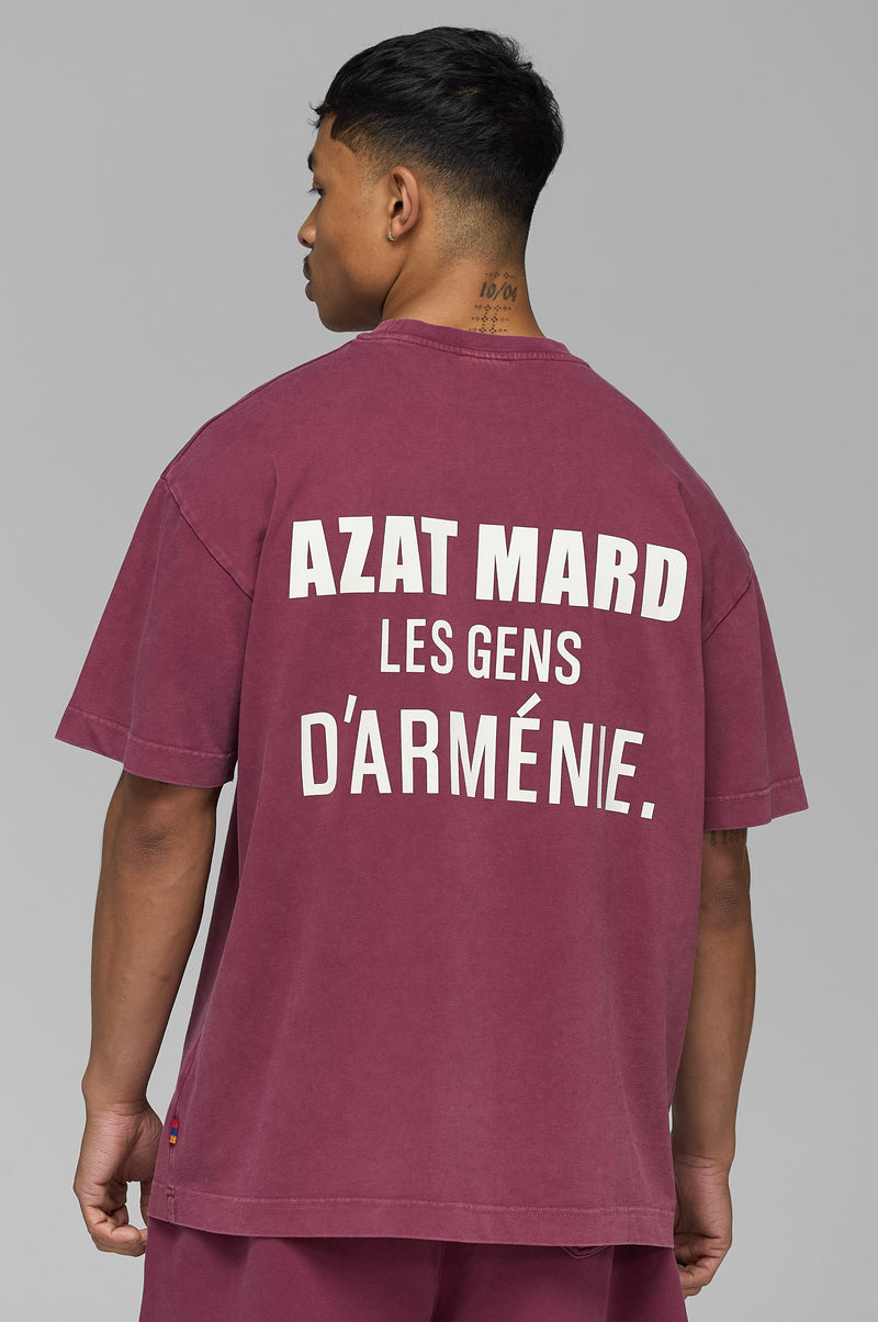 LES GENS WASHED MAROON T-SHIRT
