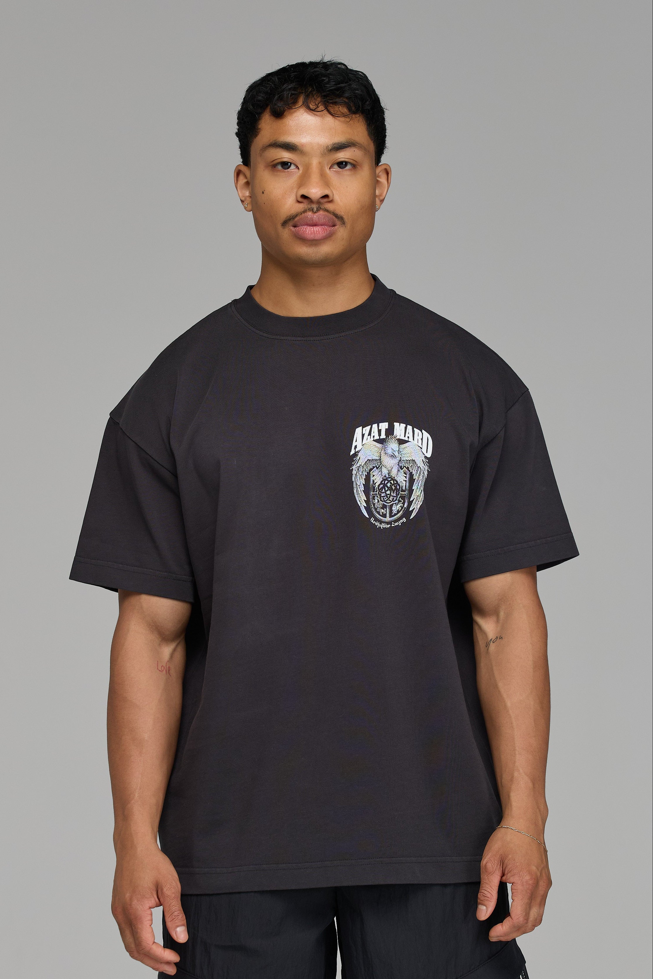 EAGLES OF ARMENIA T-SHIRT IN WASHED BLACK