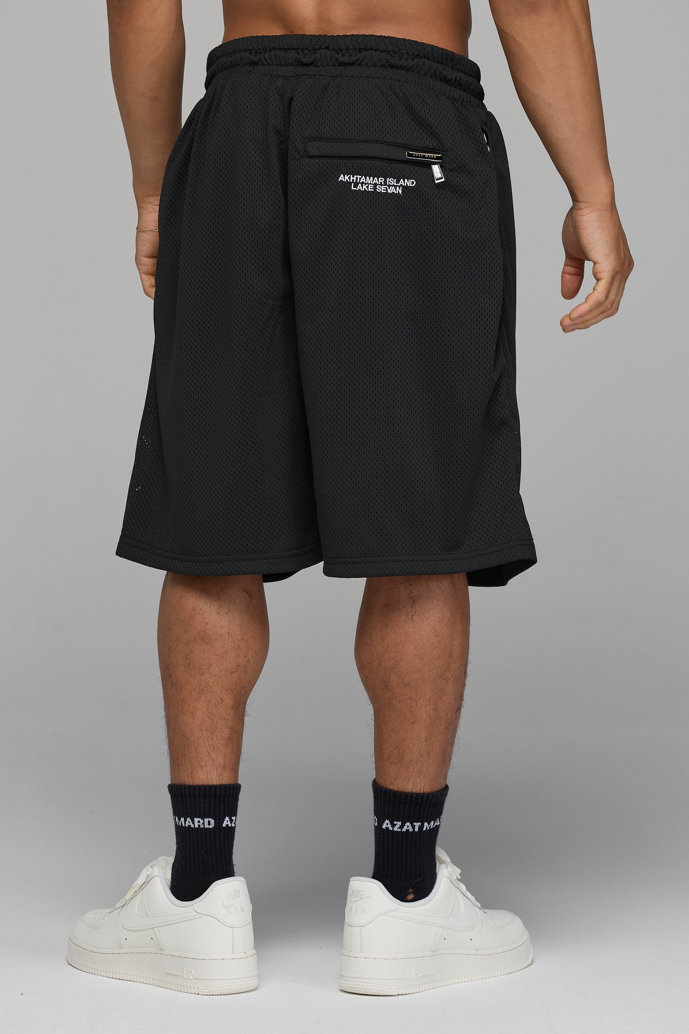 THE LOST GUIDING LIGHT BLACK MESH SHORTS