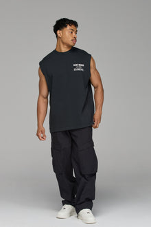 LES GENS SLEEVELESS T-SHIRT IN WASHED BLACK