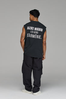 LES GENS SLEEVELESS T-SHIRT IN WASHED BLACK