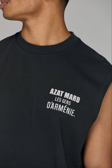 LES GENS SLEEVELESS T-SHIRT IN WASHED BLACK