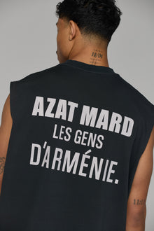 LES GENS SLEEVELESS T-SHIRT IN WASHED BLACK