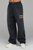 LES GENS WASHED BLACK WITH YELLOW STRAIGHT LEG JOGGERS
