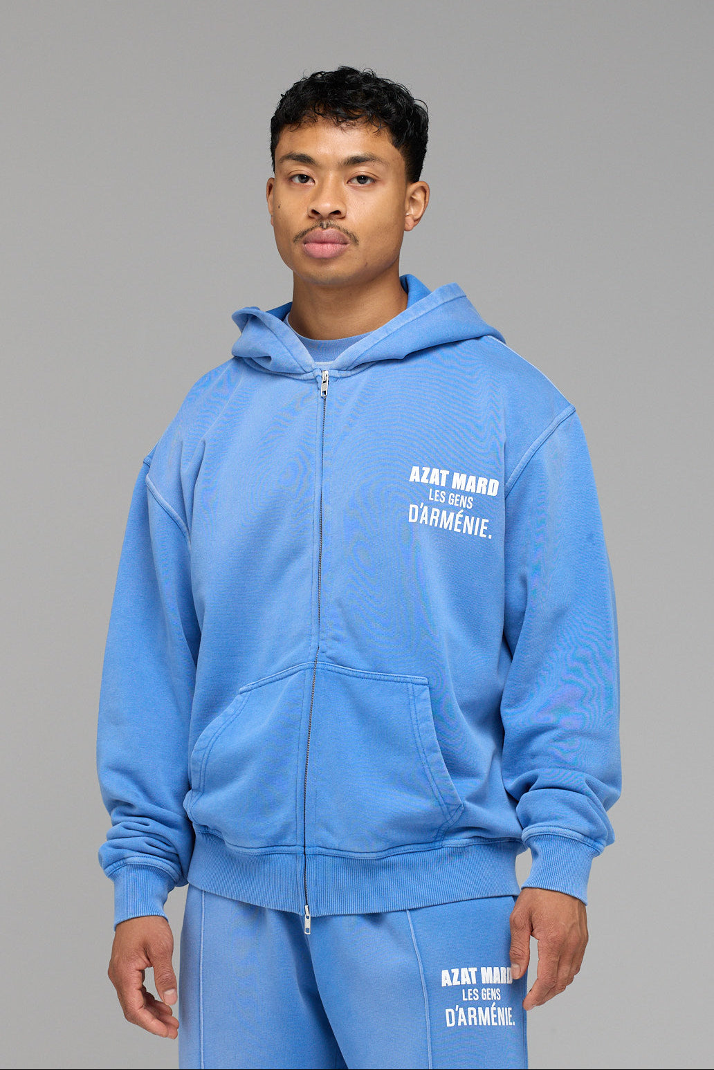 LES GENS MALIBU BLUE ZIPPER HOODIE