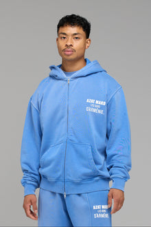 LES GENS MALIBU BLUE ZIPPER HOODIE