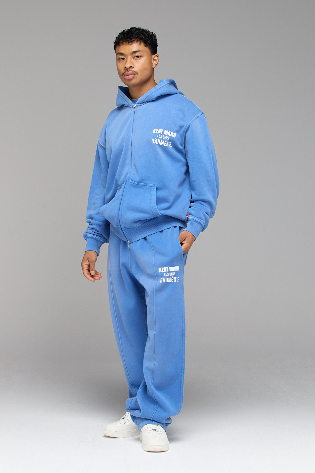 LES GENS MALIBU BLUE ZIPPER HOODIE