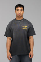 LES GENS WASHED BLACK WITH YELLOW T-SHIRT